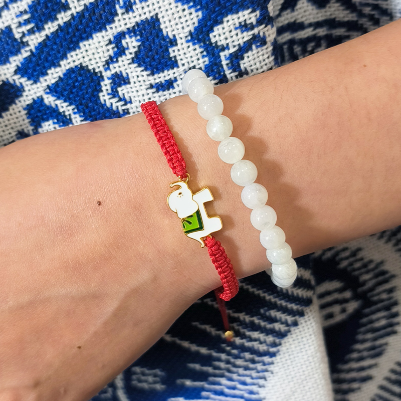 Ancient Tibetan Energy Protection Tibetan Handmade 925 Sterling Silver Lucky Elephant Red String Bracelet Bracelet BS 4