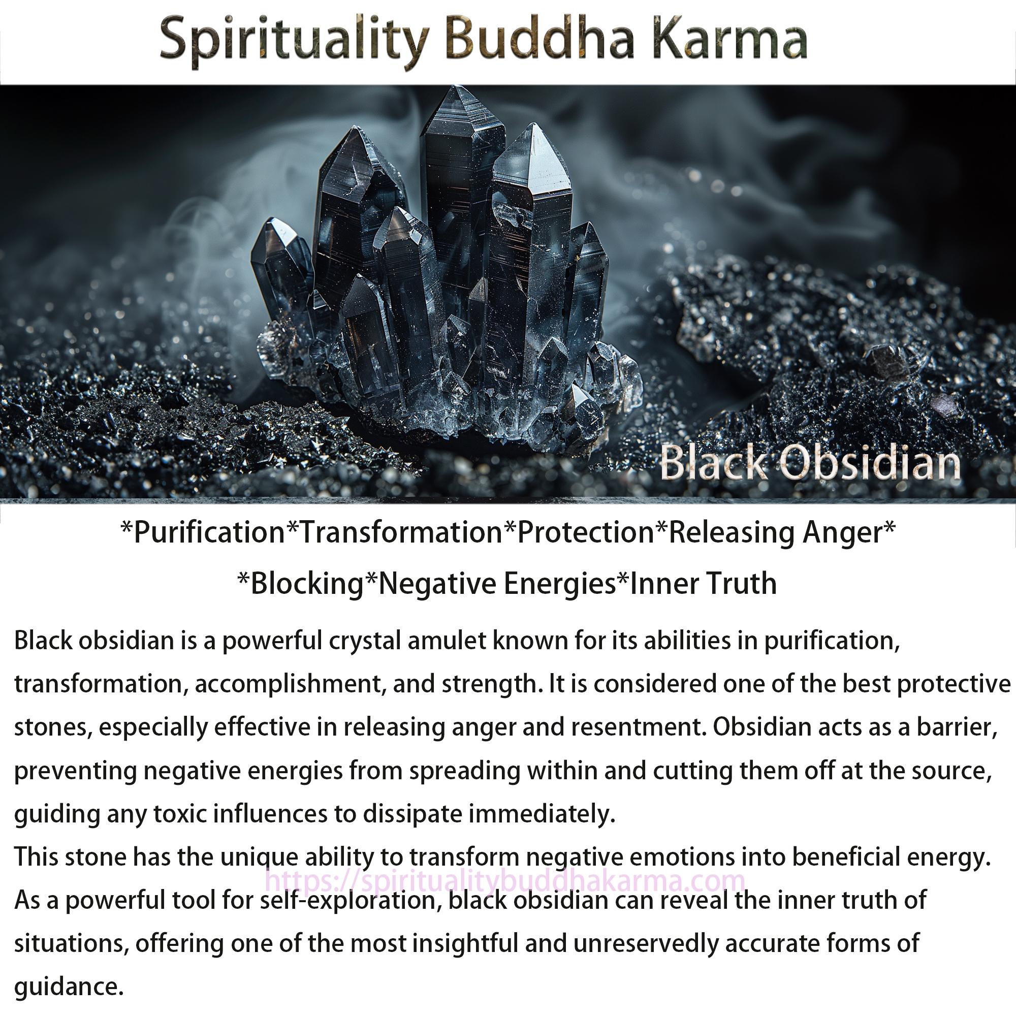 Spirituality Buddha Karma Laughing Buddha Black Obsidian Transformation Pendant Necklace Necklaces & Pendants BS 1