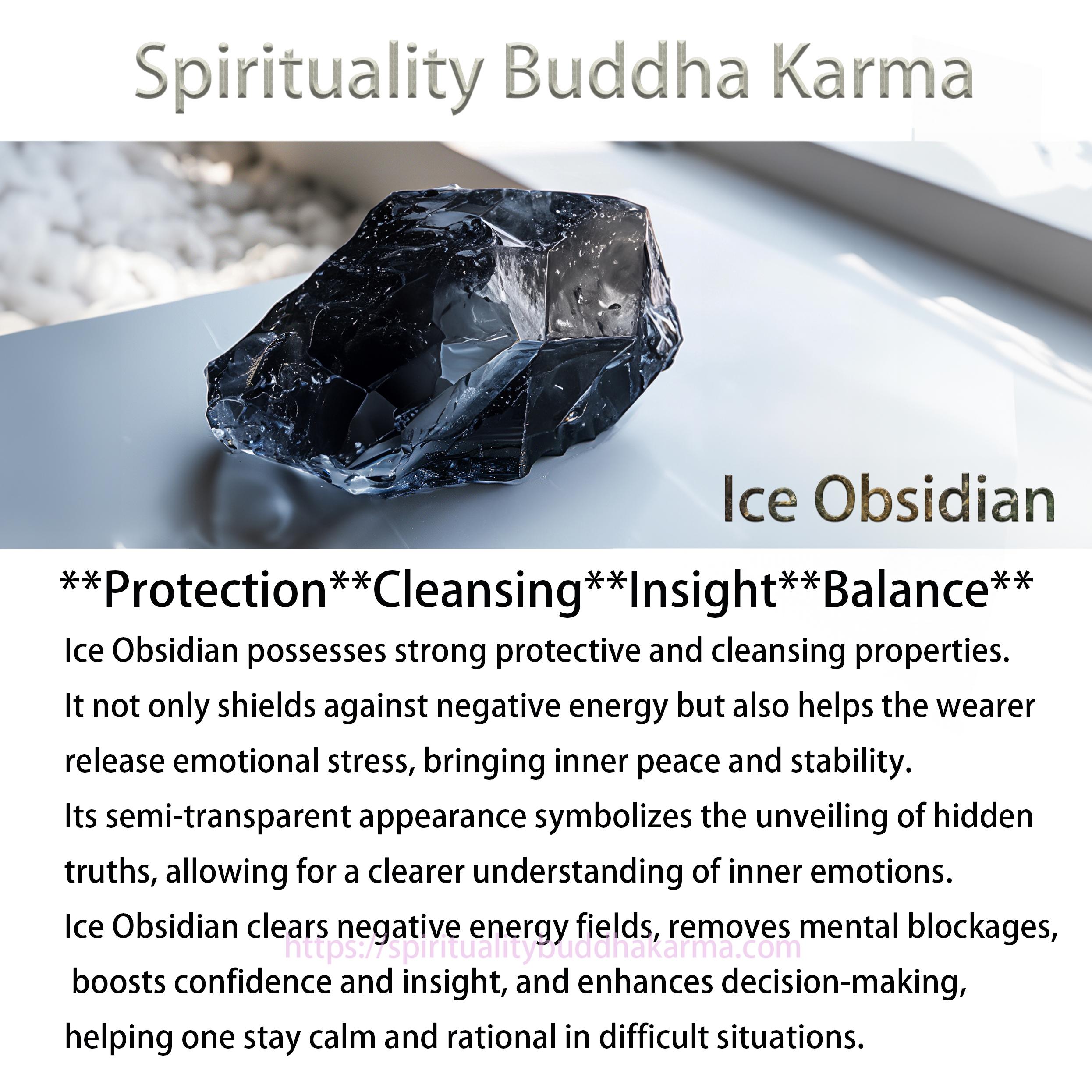 Spirituality Buddha Karma Natural Black Obsidian Ice Obsidian Strength Necklace Pendant Necklaces & Pendants