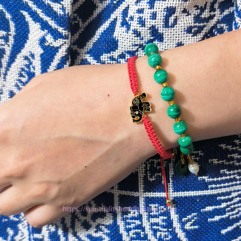 Tibetan Handmade Wise Future Elephant Red String Bracelet Bracelet BS 3